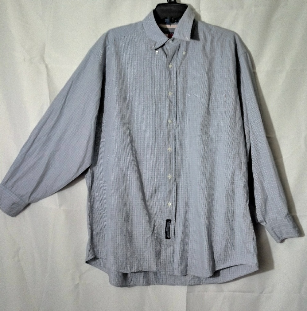Tommy Hilfiger orange and blue button down… - Picture 5 of 5
